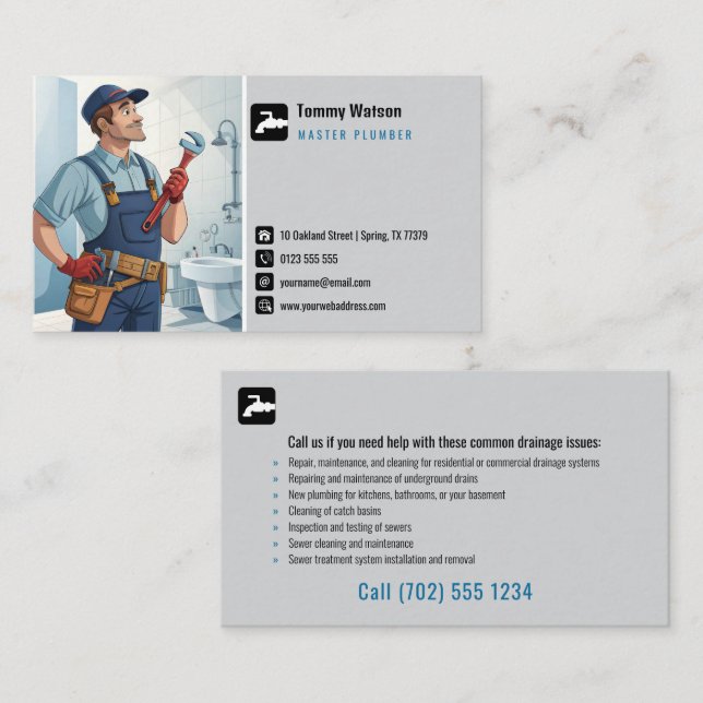Klempner | Handy Man Visitenkarte (Vorne/Hinten)