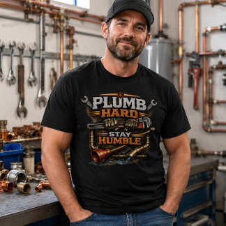 Klempner Hart Bleib Bescheiden Lustiger Klempner T-Shirt