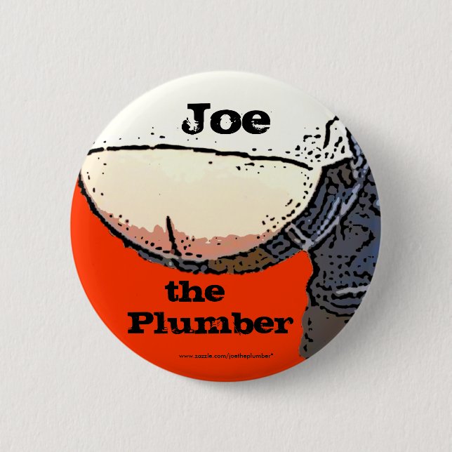 Klempner-Hintern… Joe der Klempner Knopf Button (Vorderseite)