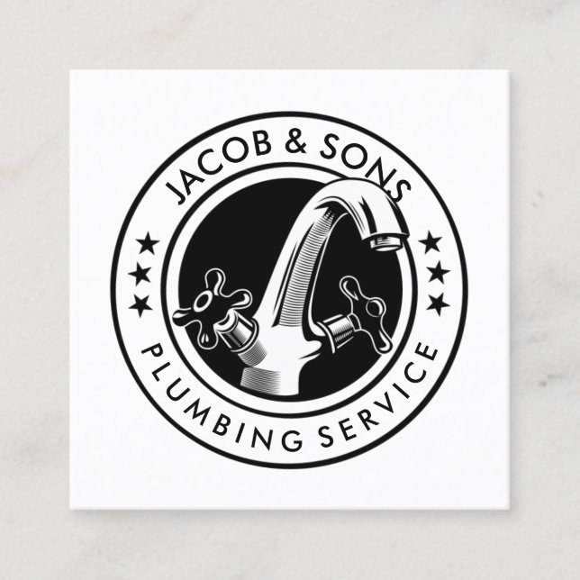 Klempner Installations-Zuhause Reparatur-Visitenka Quadratische Visitenkarte (Vorderseite)