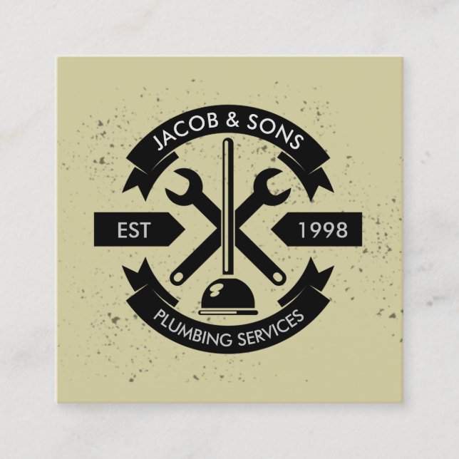 Klempner Installations-Zuhause Reparatur-Visitenka Quadratische Visitenkarte (Vorderseite)
