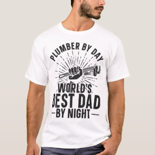 Klempner Klempner Tagsüber Weltbester Vater Nachts T-Shirt