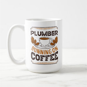 Klempner läuft auf Kaffee Koffein Geschenk Kaffeetasse