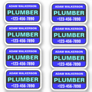 Klempner Name & Telefonnummer - Professioneller Se Aufkleber