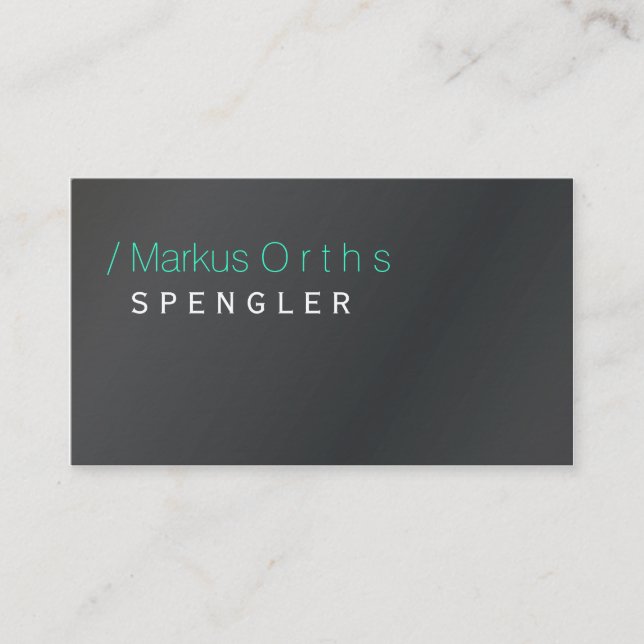Klempner oder Spengler Typo Visitenkarten Visitenkarte (Vorderseite)