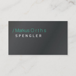Klempner oder Spengler Typo Visiting Cards Visitenkarte