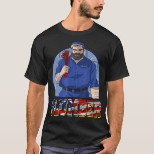 Klempner Papa Lustige Klempnerei Patriotisch 4. Ju T-Shirt