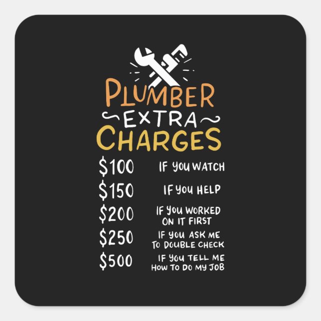 Klempner Quadratischer Aufkleber (Vorderseite)