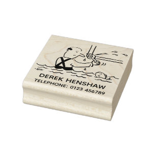Klempner repariert ein Rohr mit Fisch Gummistempel