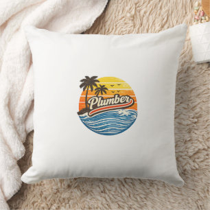 Klempner Retro-Sonnenuntergangs-Design Kissen