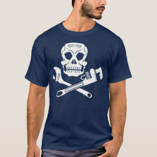 Klempner Skull Pipefitter Wrench Dampffitter T-Shirt