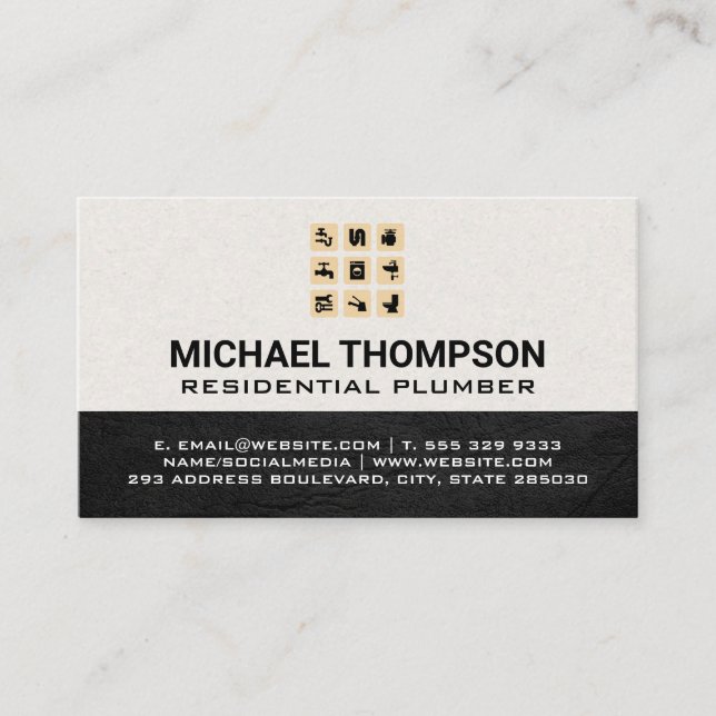 Klempner | Symbol für das Wasserleitungssystem Visitenkarte (Vorderseite)