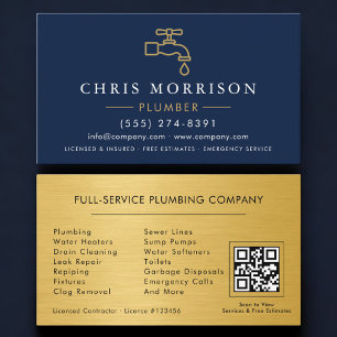 Klempner- und Heizungsinstallateur-QR-Code Visitenkarte