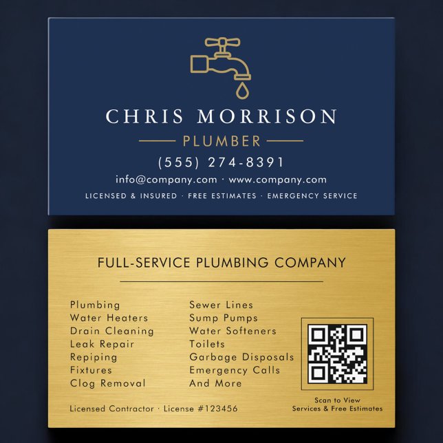 Klempner- und Heizungsinstallateur-QR-Code Visitenkarte (Von Creator hochgeladen)