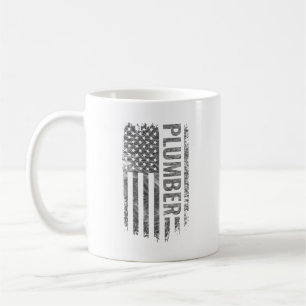 Klempner USA-Flagge mit abgenutztem Design Kaffeetasse