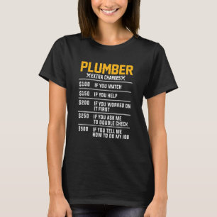 Klempner-Zusatzkosten Klempner-Kostüm Handwerker T-Shirt