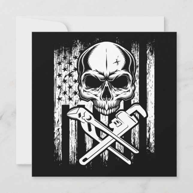 Klempneramerikanische Flag-Klempnerwerkzeug Einladung (Vorderseite)