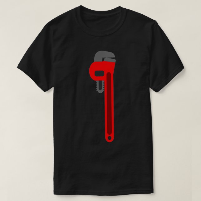 Klempnergeschenk, Rohrleitungsschlüssel für Rohre T-Shirt (Design vorne)