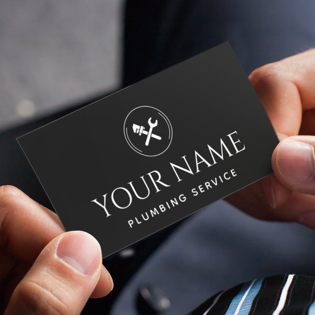 Klempnerhandyman Black & White Visitenkarte (Von Creator hochgeladen)