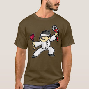 Klempnerschlüssel Ninja Plumber Plunger Pipe Wrenc T-Shirt
