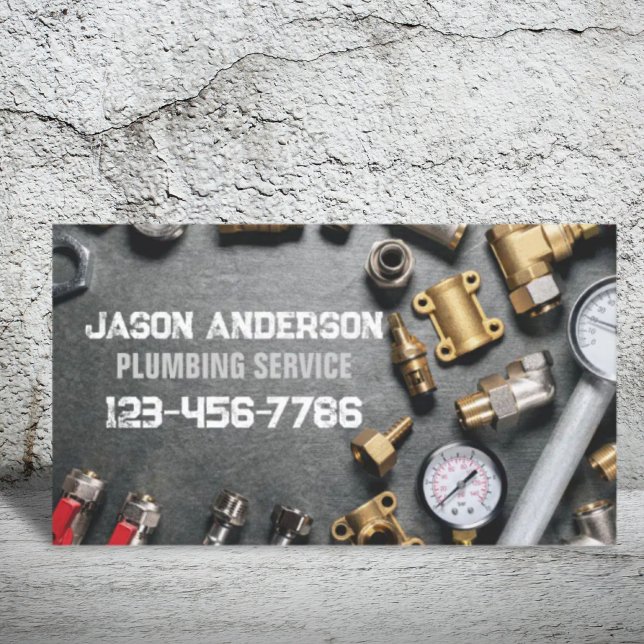 Klempnerwerkzeuge Faucet Handyman Plumper Service Visitenkarte (Plumber Tools Faucet Handyman Pluming Service Business Card)