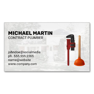 Klempnerwerkzeuge   Wohngebiet   Arbeiterschicht Magnetische Visitenkarte
