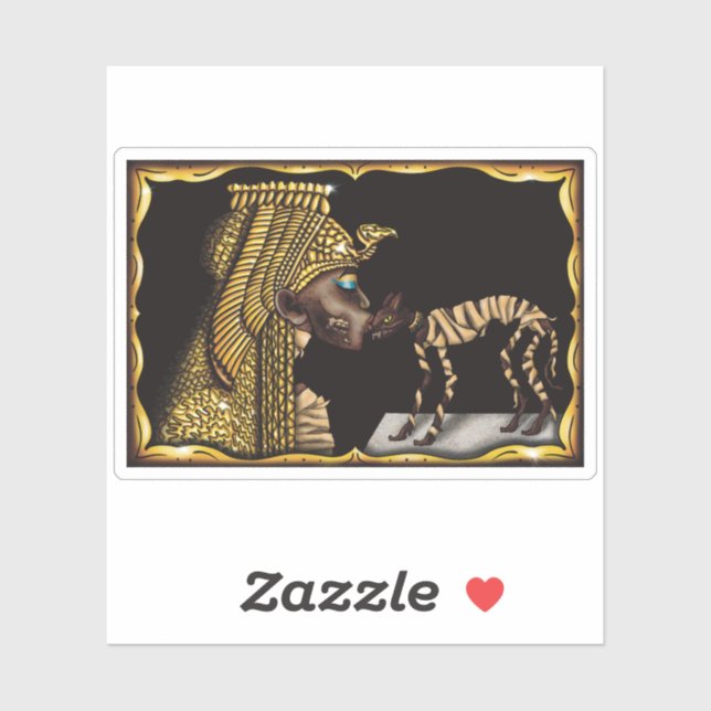 Kleopatra ägyptische Mummy, Halloween-Katze-Mummy Aufkleber (Blatt)