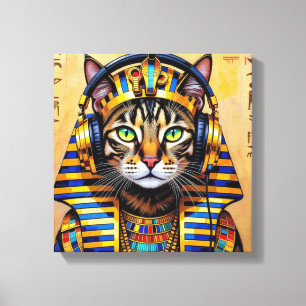 KLEOPATRA KÖNIGIN DES NIL-BENGAL-KATZE LEINWANDDRUCK