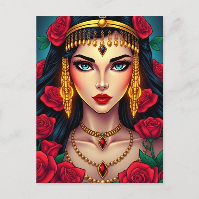 Kleopatra Königin von Ägypten in Luxuriösem Splend Postkarte (Vorderseite)