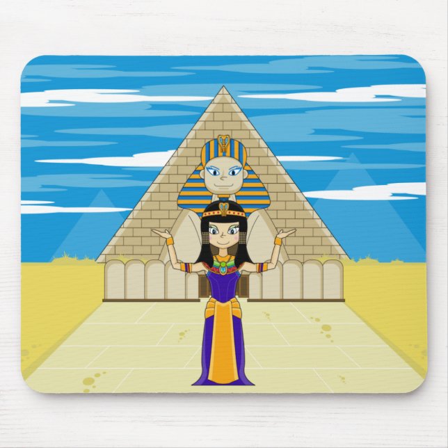 Kleopatra u. große Sphinx von Giseh Mousepad (Vorne)