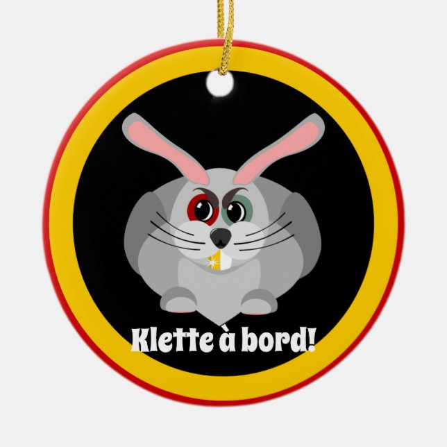 Klette à bord - Belgische Folklore Keramikornament (Vorne)
