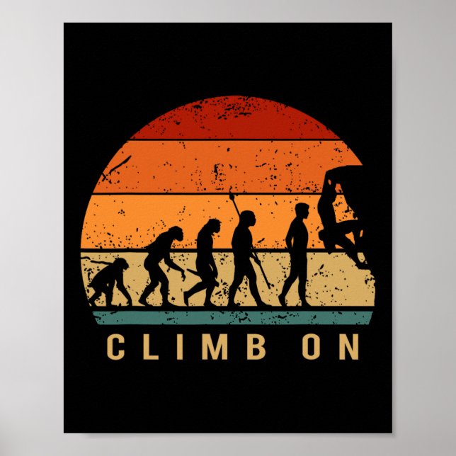 Kletter-Evolution - Bouldering Kletterbergbesteigu Poster (Vorne)