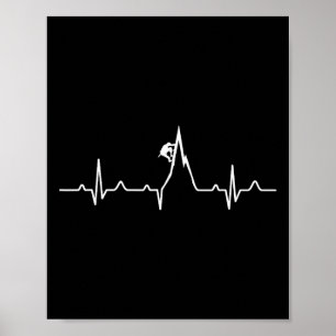 Kletter-Shirt Mountain Heartbeat Geschenk Poster