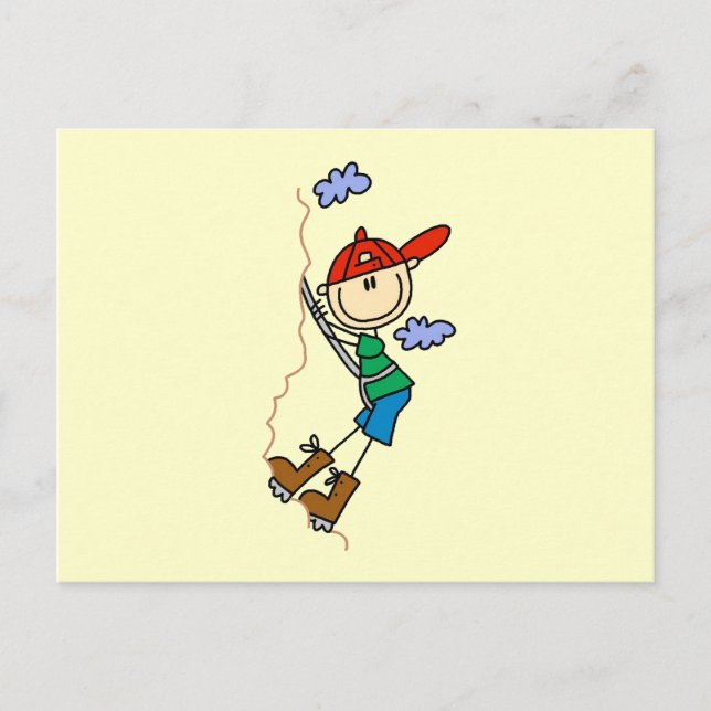Kletter-Stickfigur Postkarte (Vorderseite)