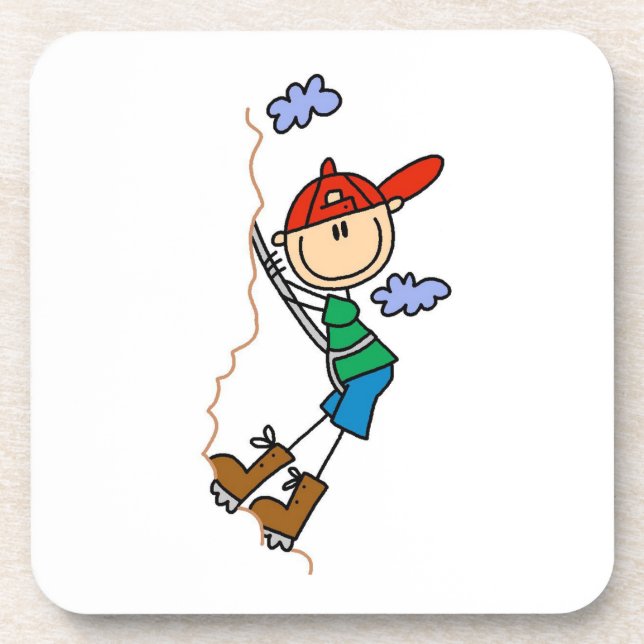 Kletter-Stickfigur Untersetzer (Vorderseite)