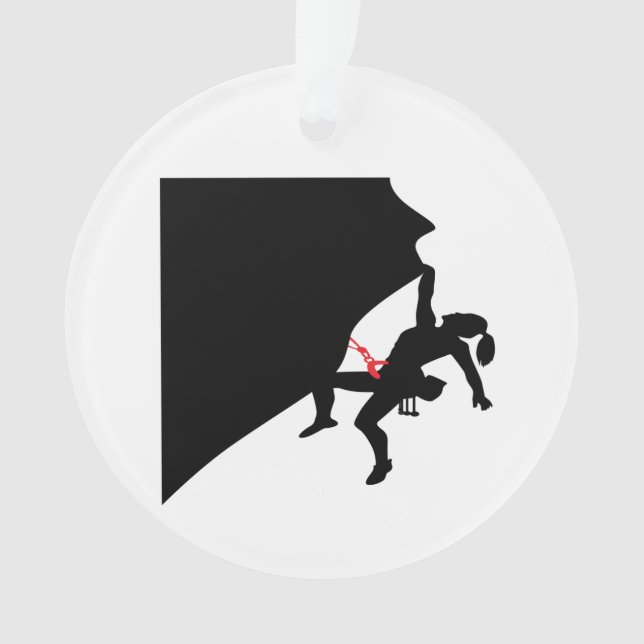 Kletterberg Girl Black Silhouette Ornament (Vorderseite)