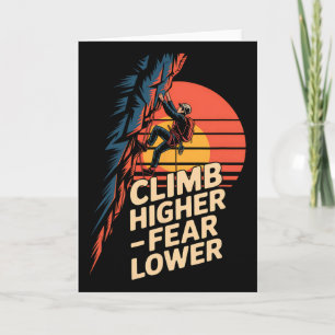 Klettere höher, fürchte weniger Retro-Bergsteiger- Karte