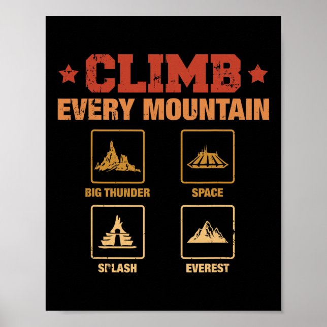 Klettere jeden Berg Big Thunder Space Splashs Aben Poster (Vorne)