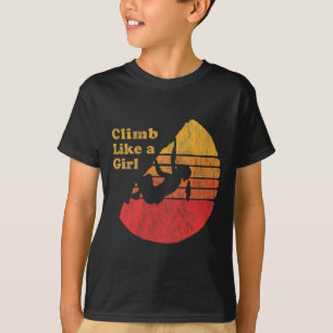 Klettere wie ein Mädchen - Abgenutzter Retro Bould T-Shirt