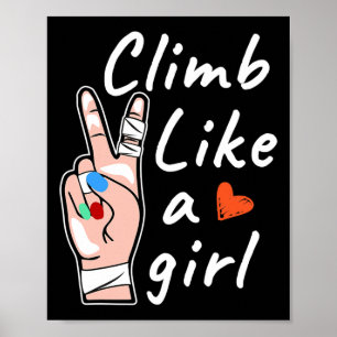 Klettere wie ein Mädchen, Boulderfelsenklettern Poster