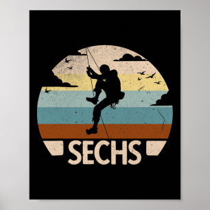 Kletterer Bouldering 6 Jahre Jungen 6. Geburtstag Poster