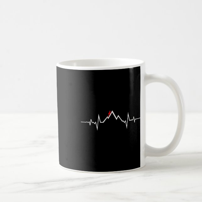 Kletterer klettert Herzschlag  Kaffeetasse (Rechts)