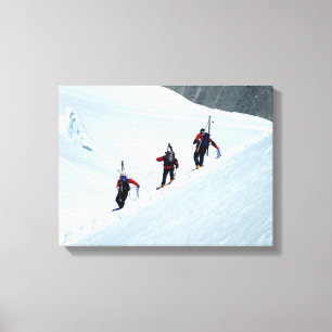 Kletterer, Mont Blanc, Frankreich Leinwanddruck