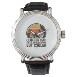 Kletterer Papa Vintage Sonnenuntergang Lustiges T- Armbanduhr