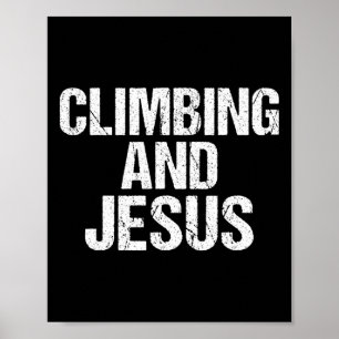 Kletterer und Jesus-Baum-Felsenkletterer Poster