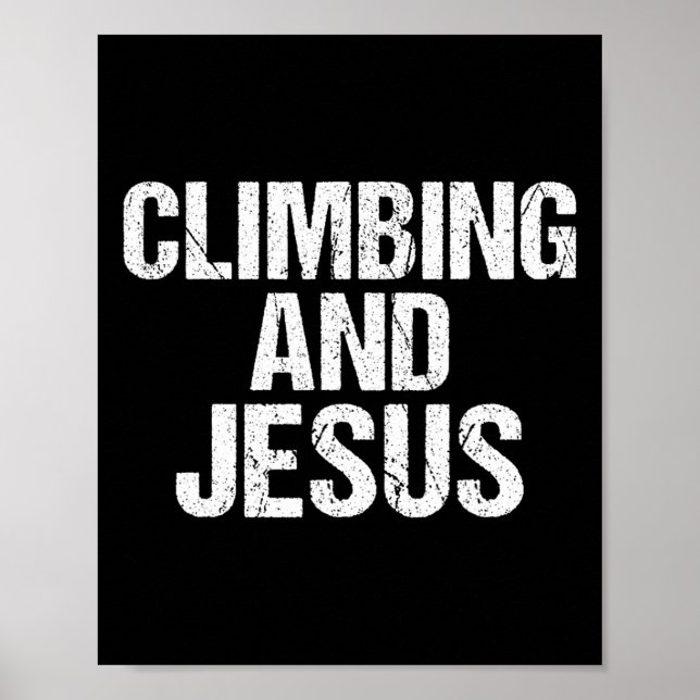 Kletterer und Jesus-Baum-Felsenkletterer Poster (Vorne)