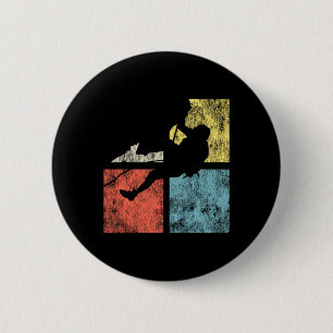 Kletterfelsen Kletterin Retro Vintage Button