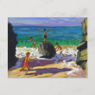 Kletterfelsen Porthmeor Strand St Ives 2013 Postkarte
