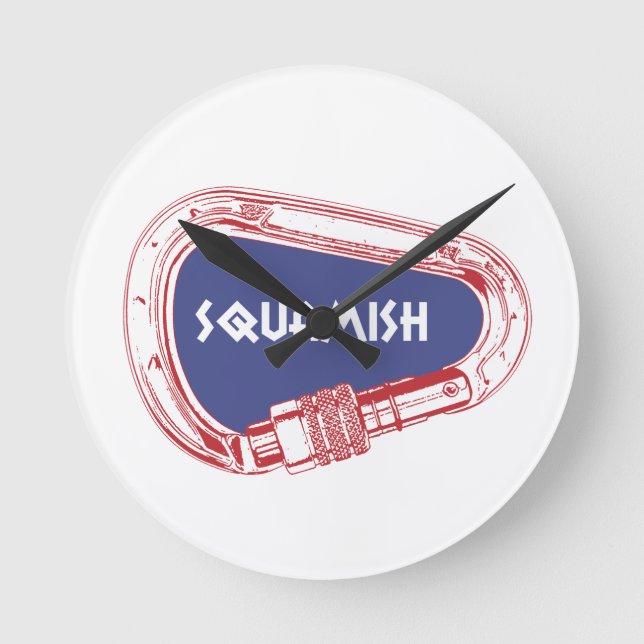 Kletterkarabiner Runde Wanduhr (Vorderseite)