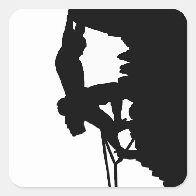 Kletterklammern Quadratischer Aufkleber (Vorderseite)